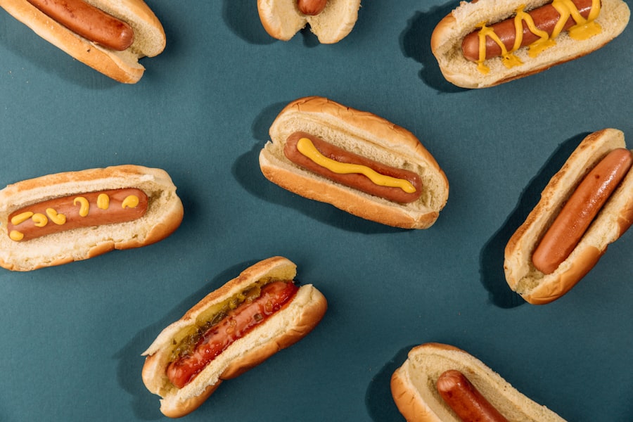 Photo uncured hot dogs