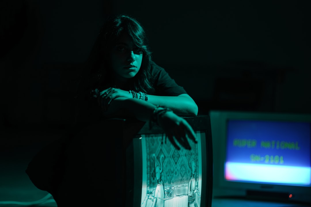 Photo TV stations, static, midnight