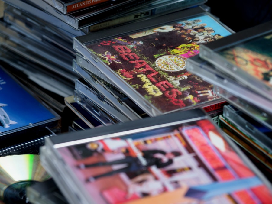 Photo collecting DVDs and Blu-rays