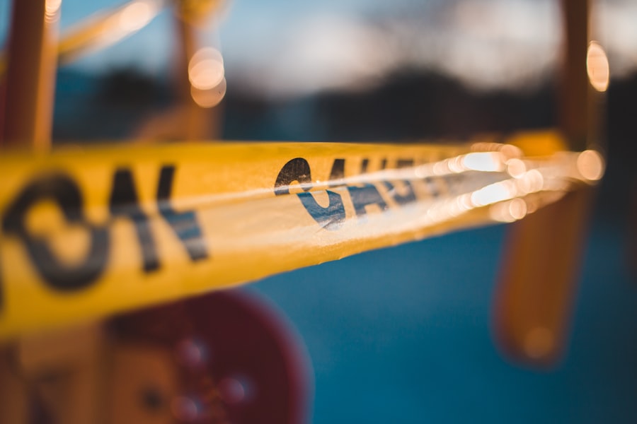 Photo police, yellow tape, stings